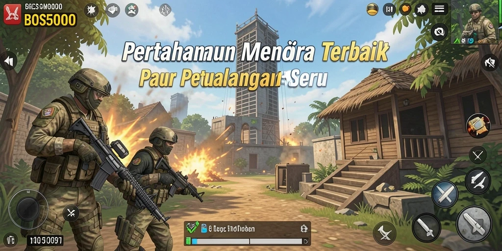 Tangkapan layar menunjukkan aksi cepat dalam permainan Tower Defense.