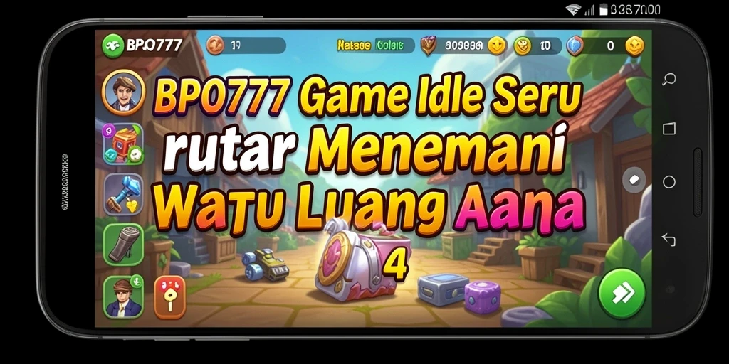 Tampilan gameplay BPO777 yang menarik dan interaktif dengan karakter idle.