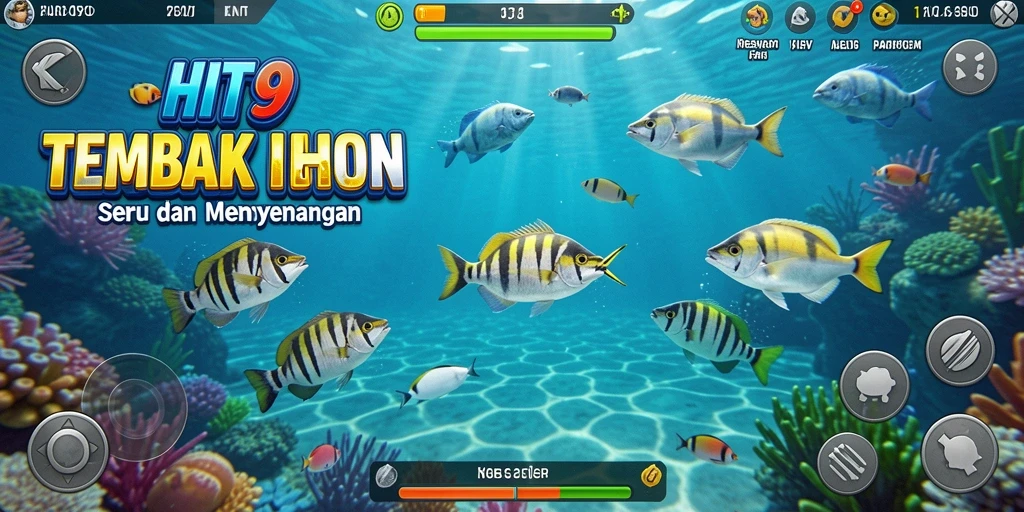 Tampilan gameplay seru dalam HIT9 saat memburu ikan.