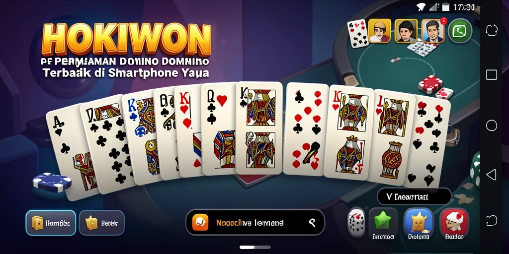 Screenshot HOKIWON menampilkan gameplay domino yang seru dan interaktif.