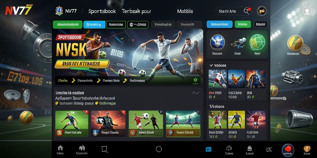 Tampilan gameplay Sportsbook yang interaktif dan menarik di NV77.