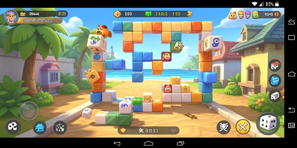 Screenshot gameplay RR44 menampilkan suasana menantang teka-teki.