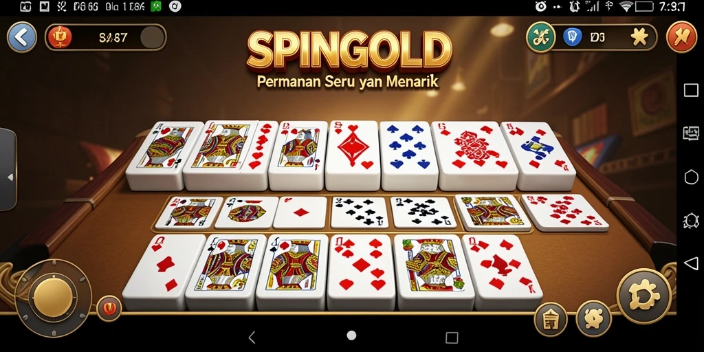 Screenshot utama SPINGOLD menampilkan serunya permainan Domino.