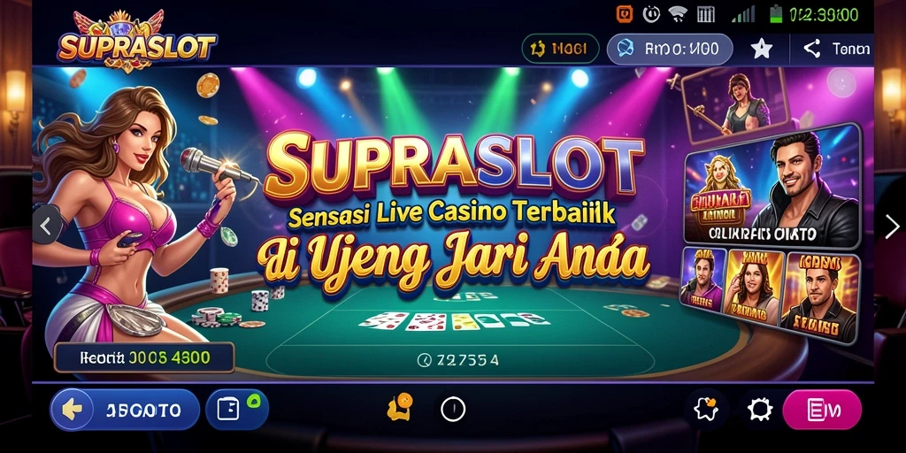 Tampilan gameplay mendebarkan di aplikasi Live Casino SUPRASLOT.