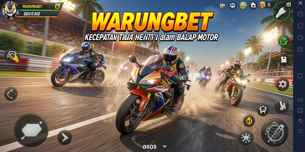Tampilan gameplay WARUNGBET saat balapan motor yang seru.