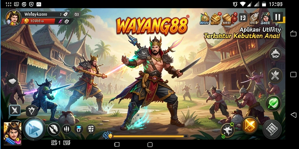 Tampilan utama aplikasi WAYANG88 dengan fitur-fitur Utility yang menarik.